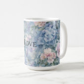 Mug Amour romantique rose violet floral (Devant droit)