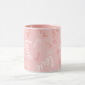 Mug Amour rose écriture manuscrite typographie romanti (Centre)