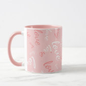 Mug Amour rose écriture manuscrite typographie romanti (Gauche)