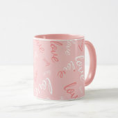 Mug Amour rose écriture manuscrite typographie romanti (Devant droit)