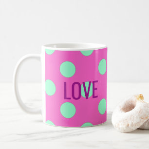 Mug Amour Rose Et Monnaie Pois Douche