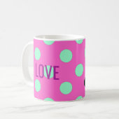Mug Amour Rose Et Monnaie Pois Douche (Devant gauche)
