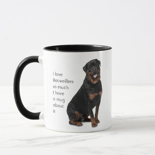 Mug Amour Rotweillers Chiens tellement de citations am (Gauche)