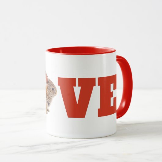 Mug Amour rouge de lapin (Devant droit)