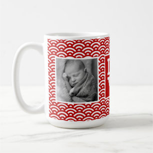 Mug AMOUR rouge du motif de Japonais avec des photos