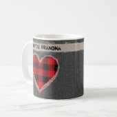 Mug Amour rouge rustique de coeur de plaid de Buffalo (Devant gauche)