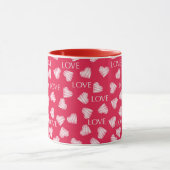 Mug Amour sans couture Saint-Valentin rose rouge blanc (Centre)