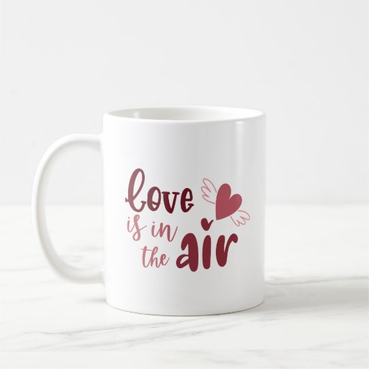 Mug Amour Simple Charmant Douce Main Volant Cœur (Gauche)