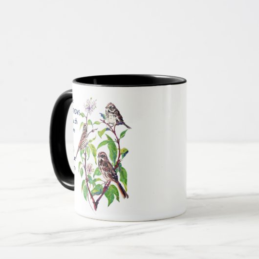 Mug Amour SPARROWS OISEAUX tellement que je me moque C (Devant gauche)