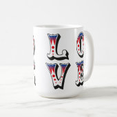Mug Amour - Style de cirque vintage (Devant droit)