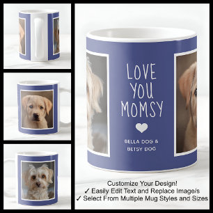 Mug Amour Toi Maman Chien Photos Moderne Bleu C49 & Bl
