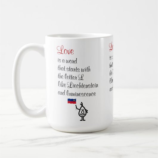 Mug Amour, un poème drôle pour votre Saint Valentin (Gauche)