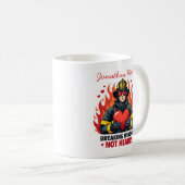 Mug Amour unique de pompier Texte noir et rouge (Devant droit)