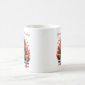 Mug Amour unique de pompier Texte noir et rouge (Centre)