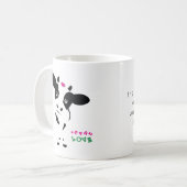 Mug Amour végétalien - vache à bébé - trayant les (Devant gauche)