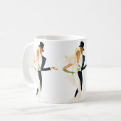 Mug Amour vintage et romance, Mariage moderne Couple (Devant gauche)