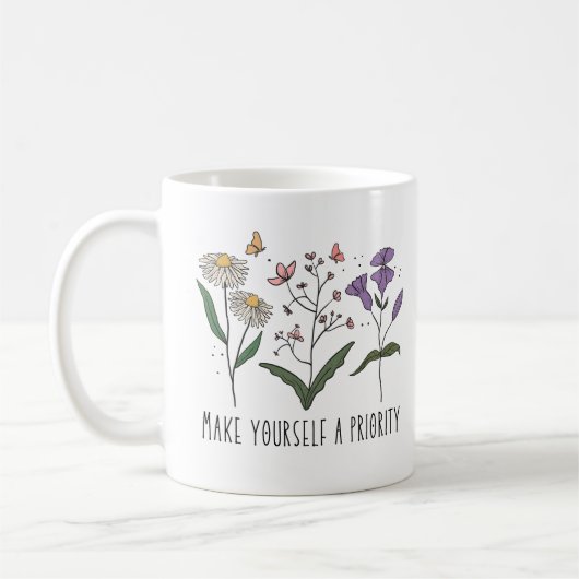 Mug Amour vintage Fleur sauvage (Gauche)
