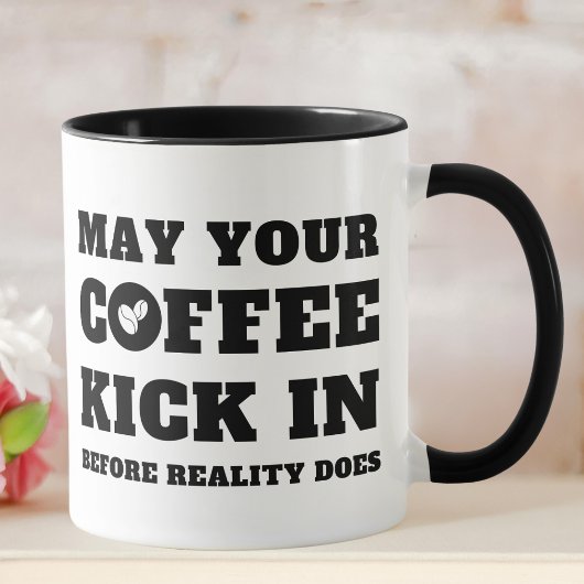 Mug Amoureux de café noir et blanc amusant