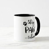 Mug Amoureux de chats restez Pawsitive (Devant droit)