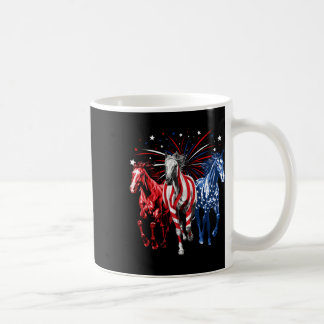 Mug Amoureux de chevaux du 4 juillet Rouge Blanc et Bl