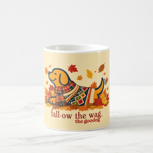 Mug Amoureux de chiens mignons en automne (Centre)