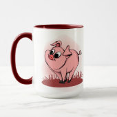 Mug amoureux de cochon mignon ajouter monogramme (Gauche)