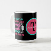 Mug amoureux de couture amusante ajouter monogramme (Devant gauche)