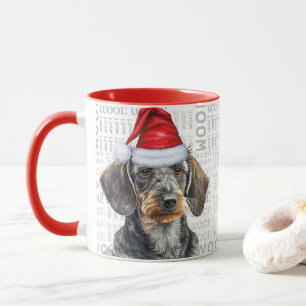 Mug Amoureux de Dachshund à poil dur Noël Fêtes