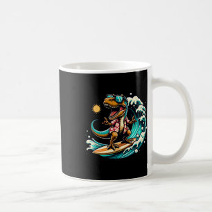 Mug Amoureux de la plage T-rex dinosaure faisant du su