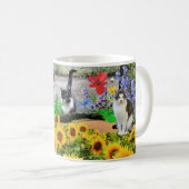Mug Amoureux de les chats / Fleurs de soleil et félins (Devant droit)