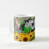Mug Amoureux de les chats / Fleurs de soleil et félins (Devant gauche)