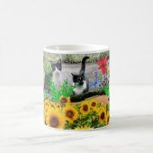 Mug Amoureux de les chats / Fleurs de soleil et félins (Centre)