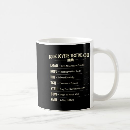 Mug Amoureux de livres code de discussion lecture  (Droite)