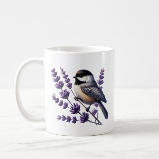 Mug Amoureux de mésanges mignonnes ajoutez monogramme (Gauche)