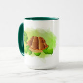 Mug amoureux de tortues mignonnes ajouter monogramme M (Devant gauche)