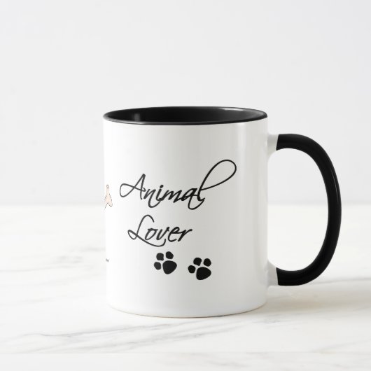 Mug Amoureux des animaux-Paws et Chien chiot (Droite)