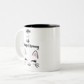Mug Amoureux des chats amusant - Café et Chats = B (Devant gauche)