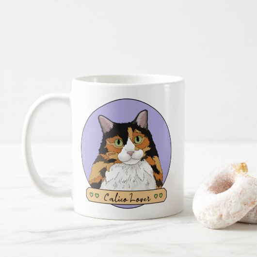 Mug Amoureux des chats Calico (Avec donut)