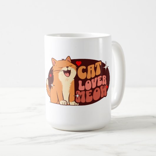 Mug Amoureux des chats - chat orange (Devant droit)
