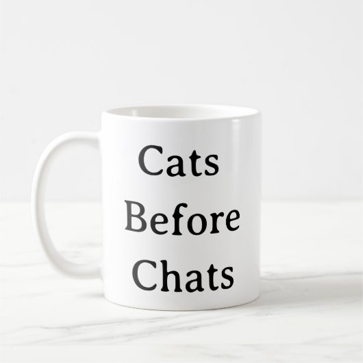 Mug Amoureux des chats - Chats avant Conversations (Gauche)