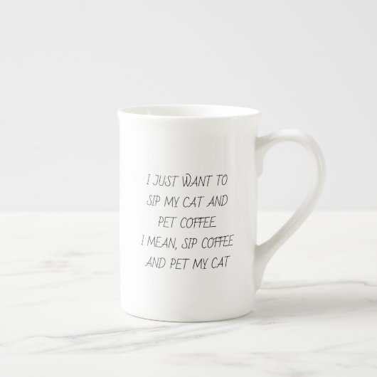 Mug Amoureux des chats drôle de discours (Droite)