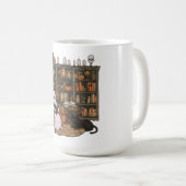 Mug Amoureux des chats du livre de lecture Ghost Hallo (Devant droit)