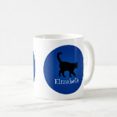Mug Amoureux des chats noir - Mon nom (Devant droit)