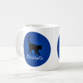 Mug Amoureux des chats noir - Mon nom (Devant gauche)