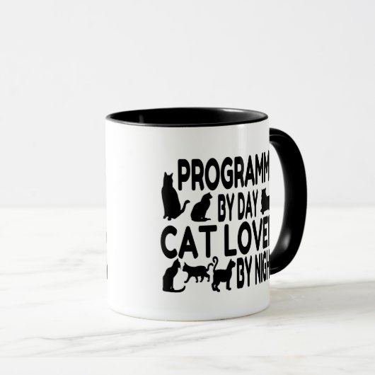 Mug Amoureux des chats programmeur (Devant droit)