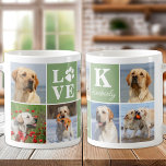 Mug Amoureux des chiens 7 Collage photo Monogramme per<br><div class="desc">Présentant notre tasse Empreinte de patte Amour moderne et élégant, le cadeau parfait pour tout amoureux des chiens! Cette tasse chic comporte un collage photo personnalisé moderne et le message personnalisé pour montrer votre amour pour votre ami en fureur. En tant que mère ou père de chien, rien de tel...</div>