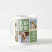 Mug Amoureux des chiens 7 Collage photo Monogramme per (Devant gauche)