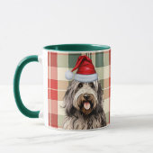 Mug Amoureux des chiens Bergamasco Holiday Plaid (Gauche)