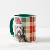 Mug Amoureux des chiens Bergamasco Holiday Plaid (Devant gauche)