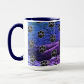Mug Amoureux des chiens Blue Purple Clouds Black Puppy (Gauche)